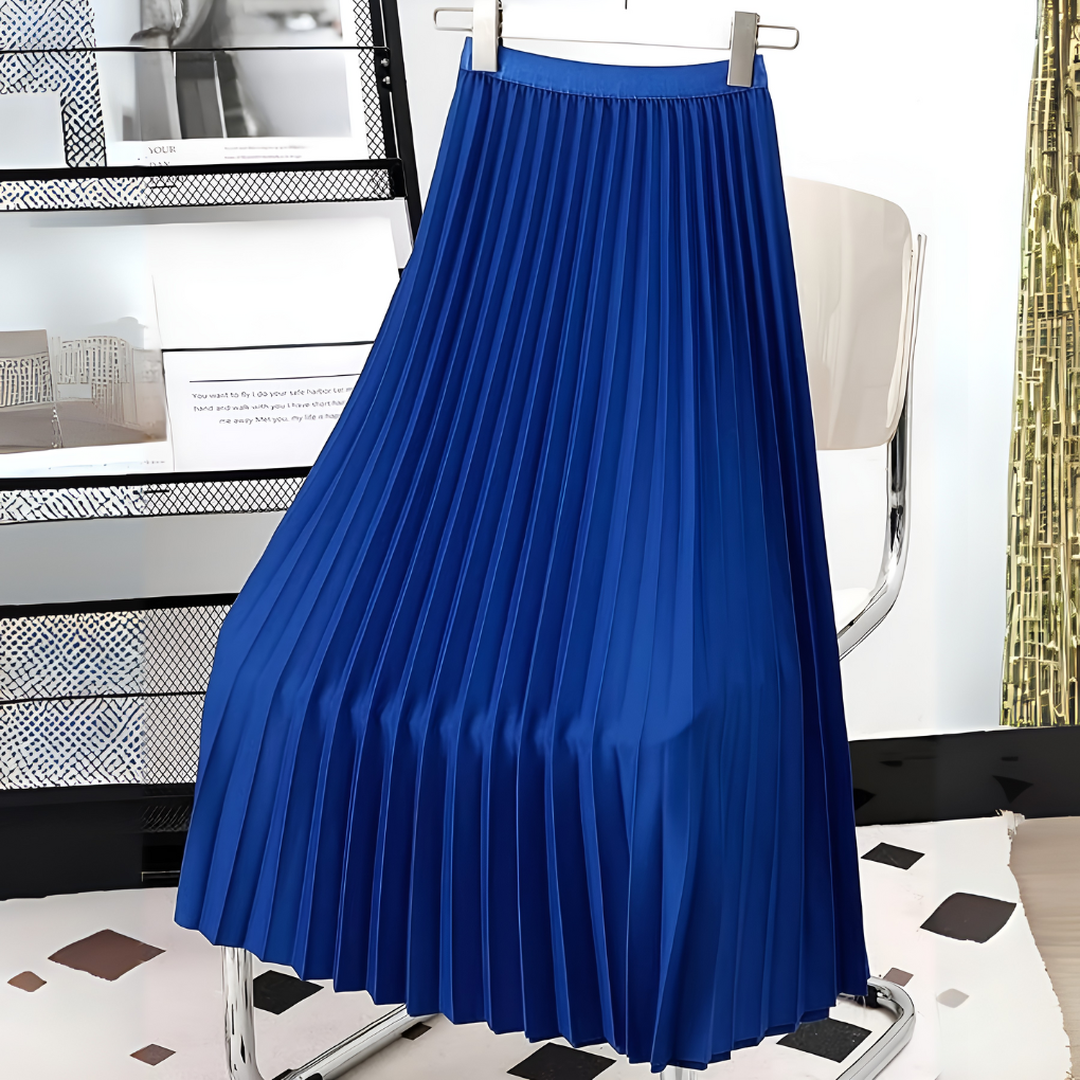 Grace | Women’s High-Waist Satin Pleated Midi Skirt