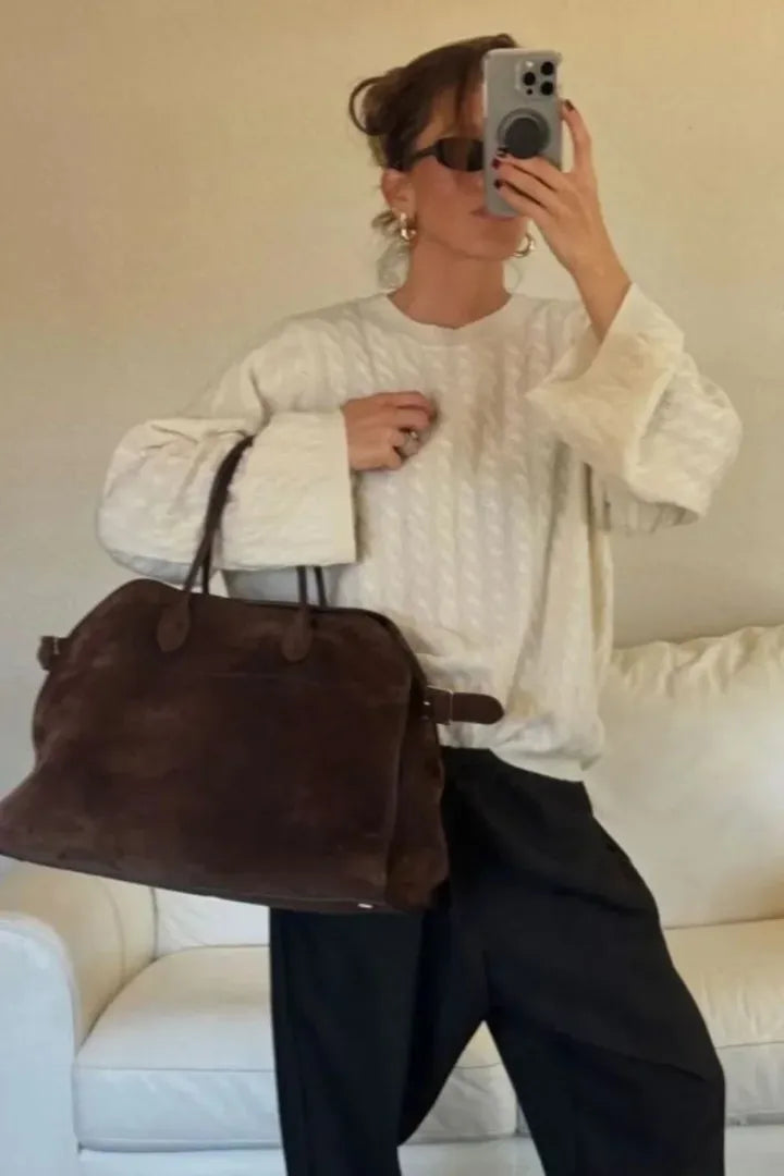 Harper | Women’s Leather Handbag with Double Top Handles