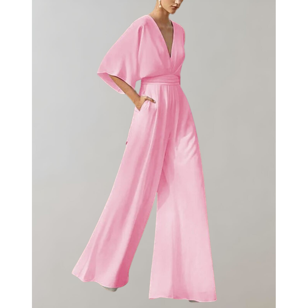 Elodie | Women’s Wide-Leg Jumpsuit with Flutter Sleeves