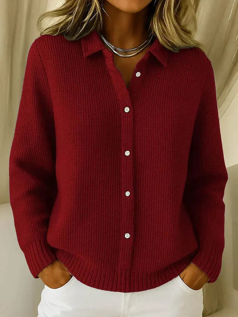 Emma | Women’s Knit Button-Up Cardigan with Collar