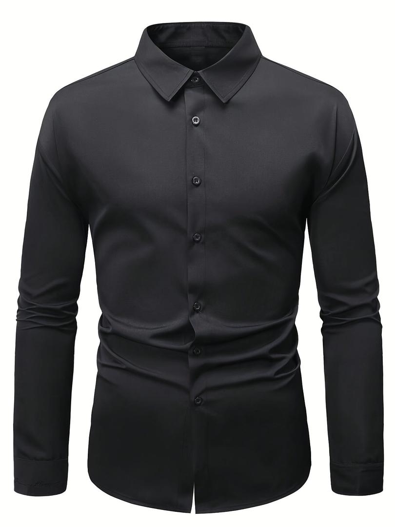 Liam | Men’s Slim Fit Button-Up Shirt with Long Sleeve