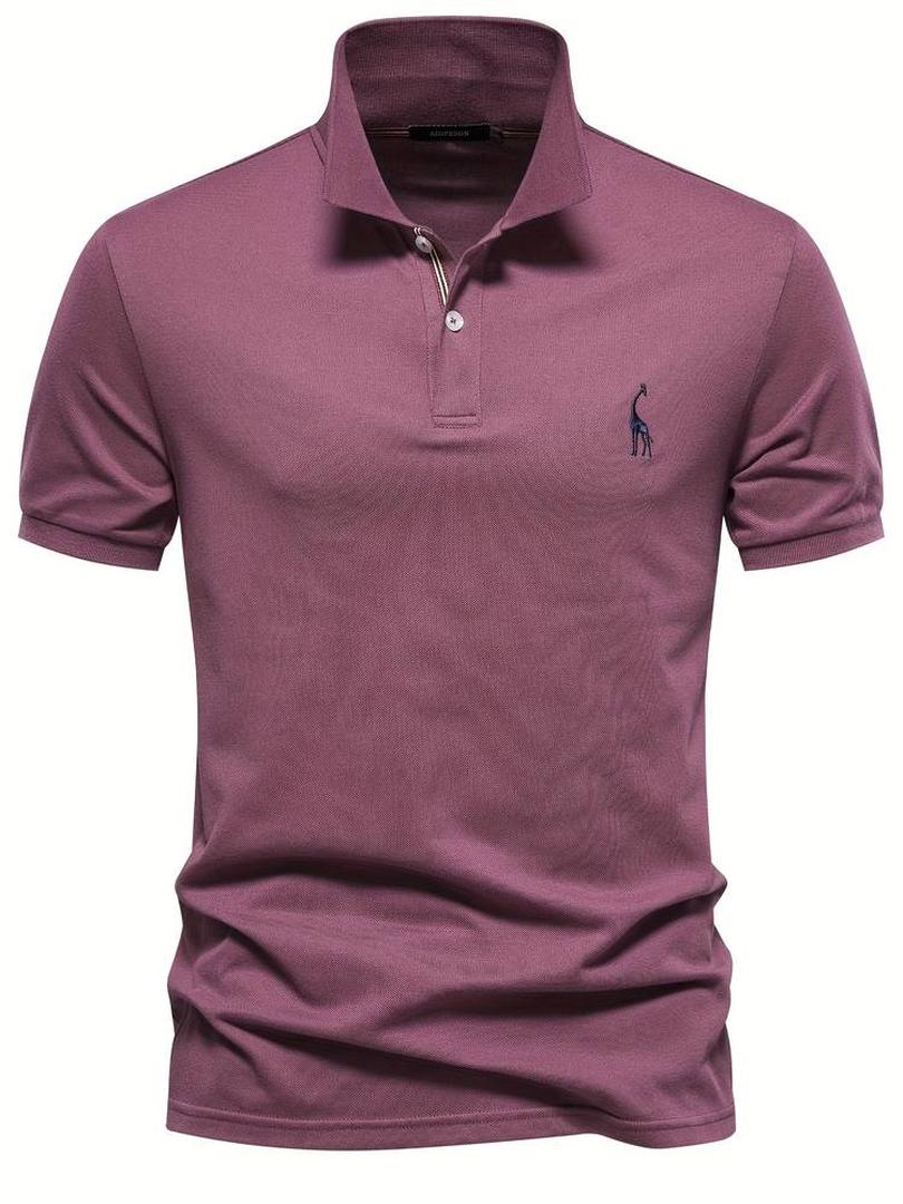 David | Men’s Button Placket Polo Shirt with Short Sleeve