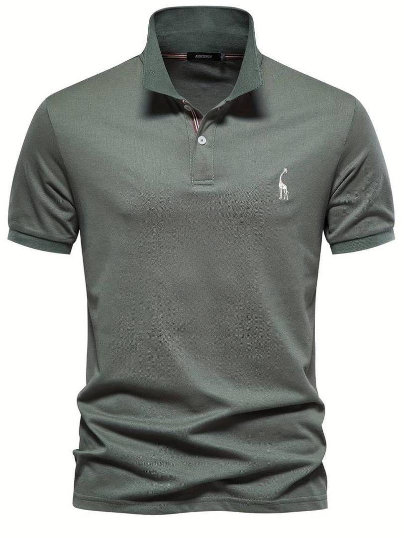 David | Men’s Button Placket Polo Shirt with Short Sleeve