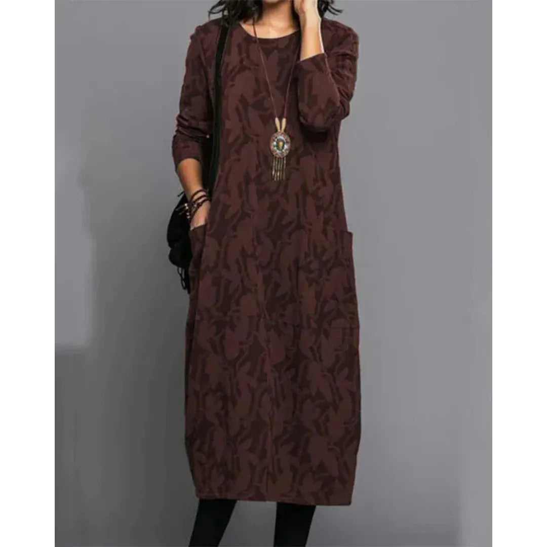 Emily | Women’s Long Sleeve Fleece Dress with Pockets