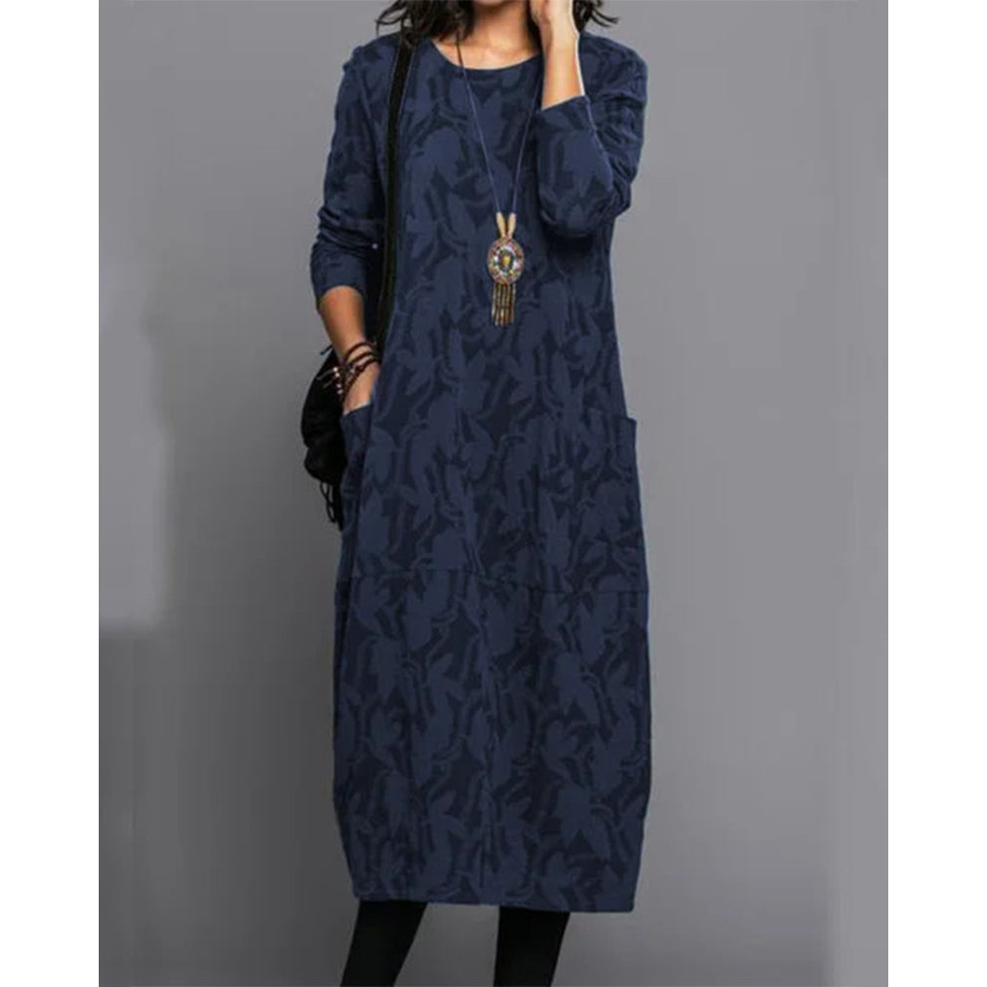 Emily | Women’s Long Sleeve Fleece Dress with Pockets