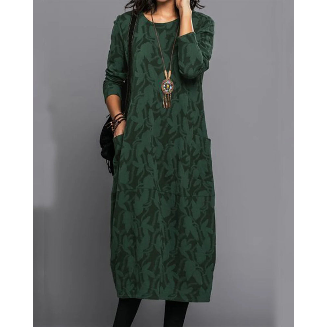 Emily | Women’s Long Sleeve Fleece Dress with Pockets