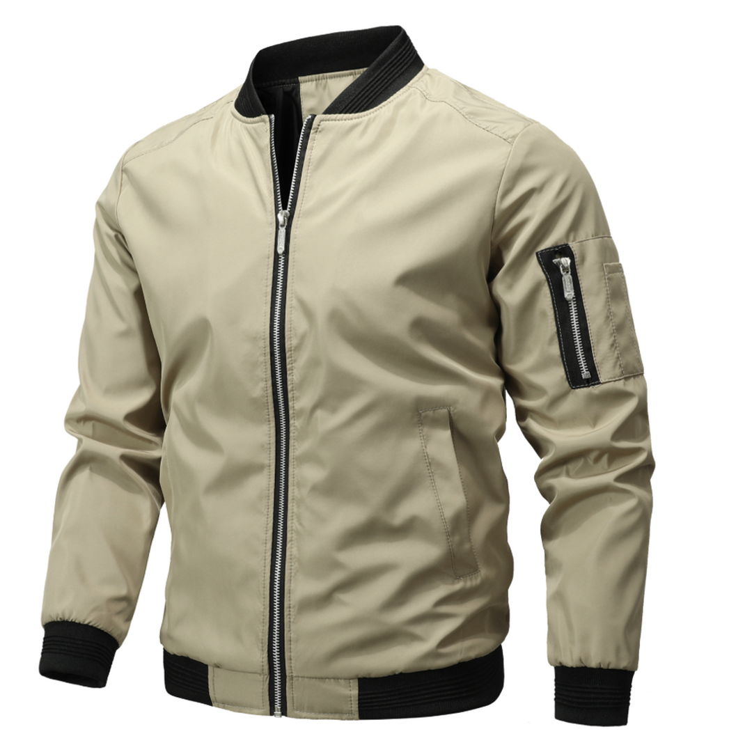 Oliver | Men’s Zip-Front Bomber Jacket with Stand Collar