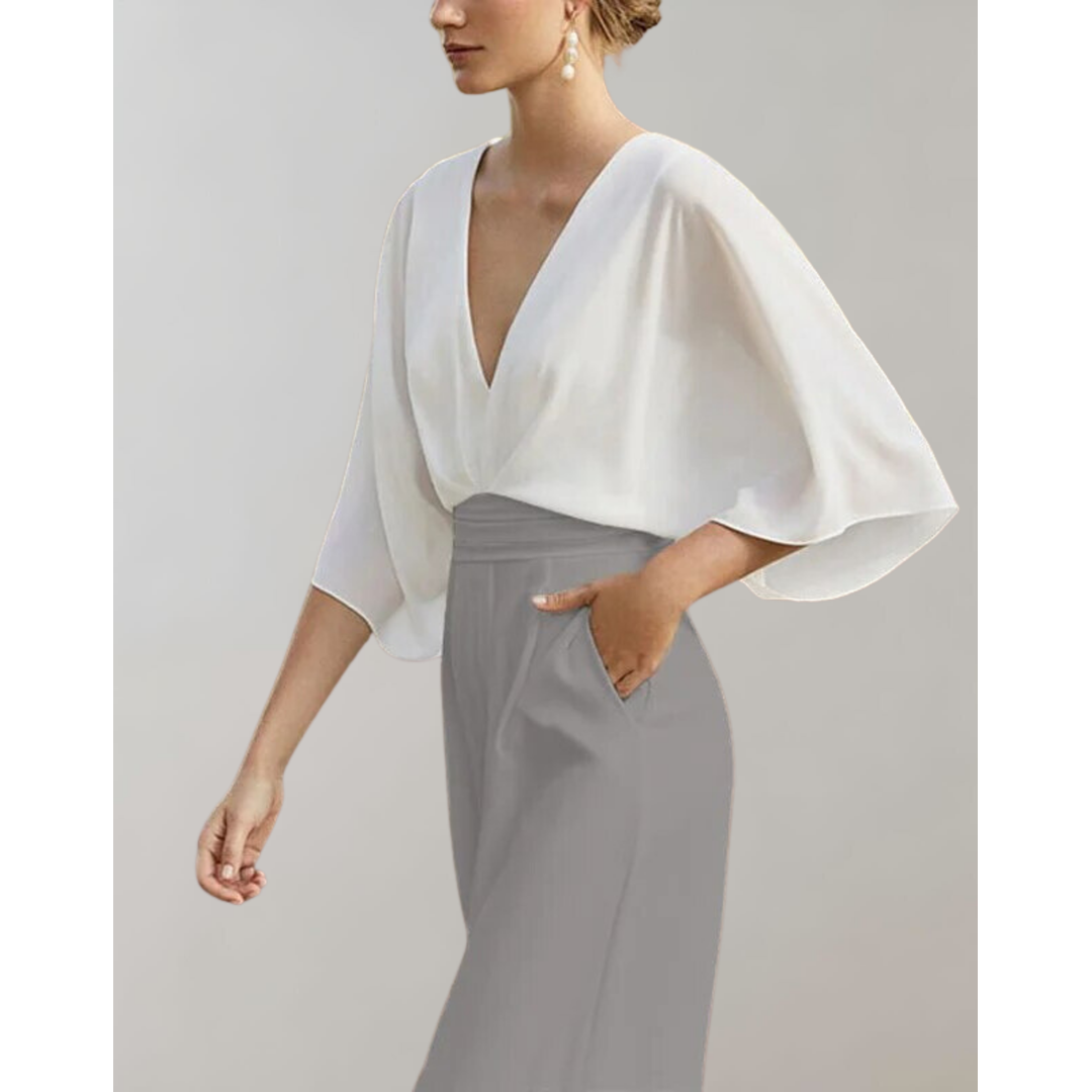 Elodie | Women’s Wide-Leg Jumpsuit with Flutter Sleeves