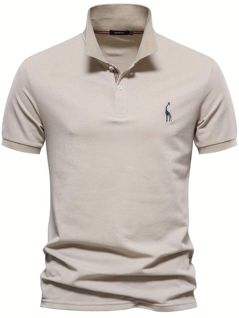 David | Men’s Button Placket Polo Shirt with Short Sleeve
