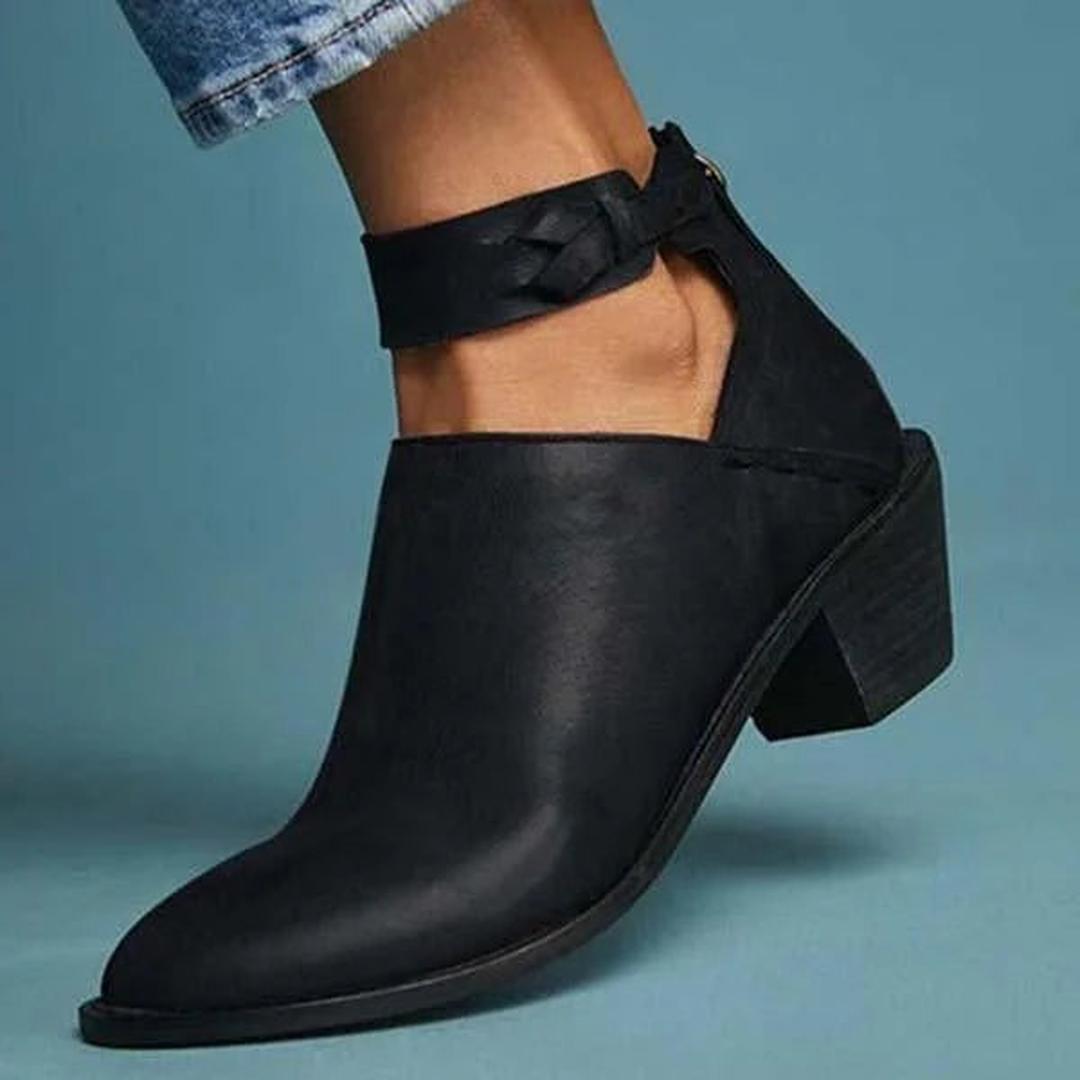 Isabella | Women's Pointed Toe Ankle Boots with Knot Detail