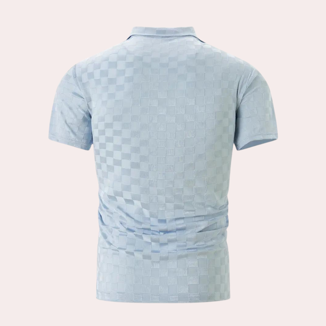 Daniel | Short Sleeve Polo Shirt with Check Pattern
