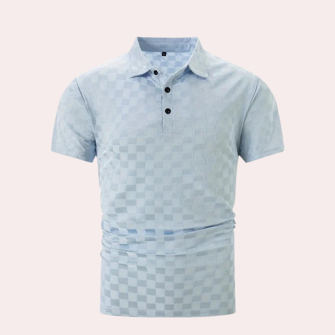 Daniel | Short Sleeve Polo Shirt with Check Pattern
