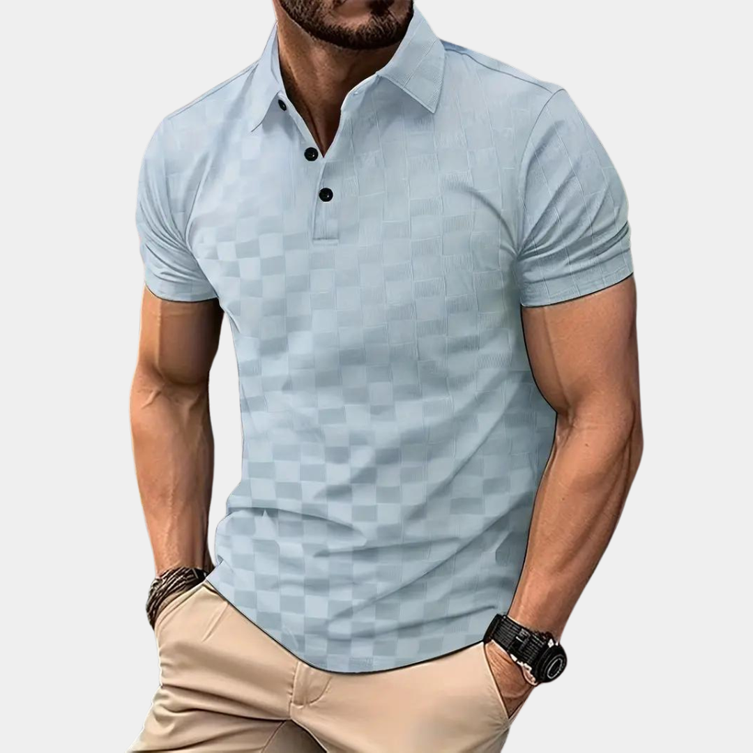 Daniel | Short Sleeve Polo Shirt with Check Pattern