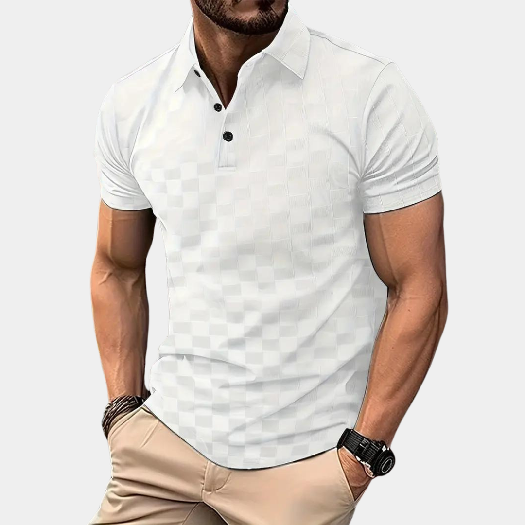 Daniel | Short Sleeve Polo Shirt with Check Pattern