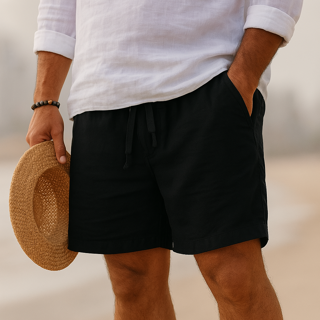 Ethan | Men’s Cotton Linen Blend Casual Shorts