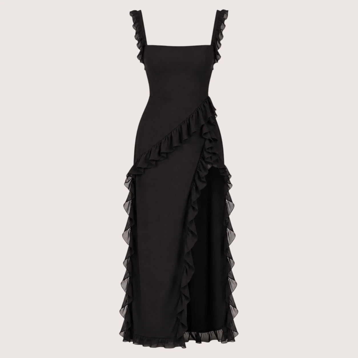 Isabella | Women’s Ruffled Slit Maxi Prom Dress