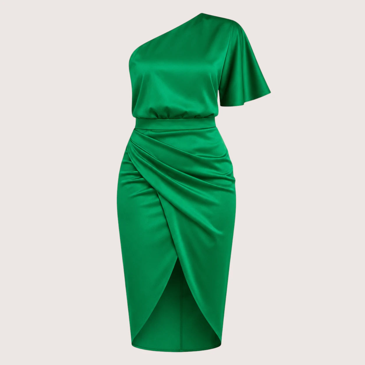 Naomi | Women’s One-Shoulder Midi Cocktail Dress with Side Slit