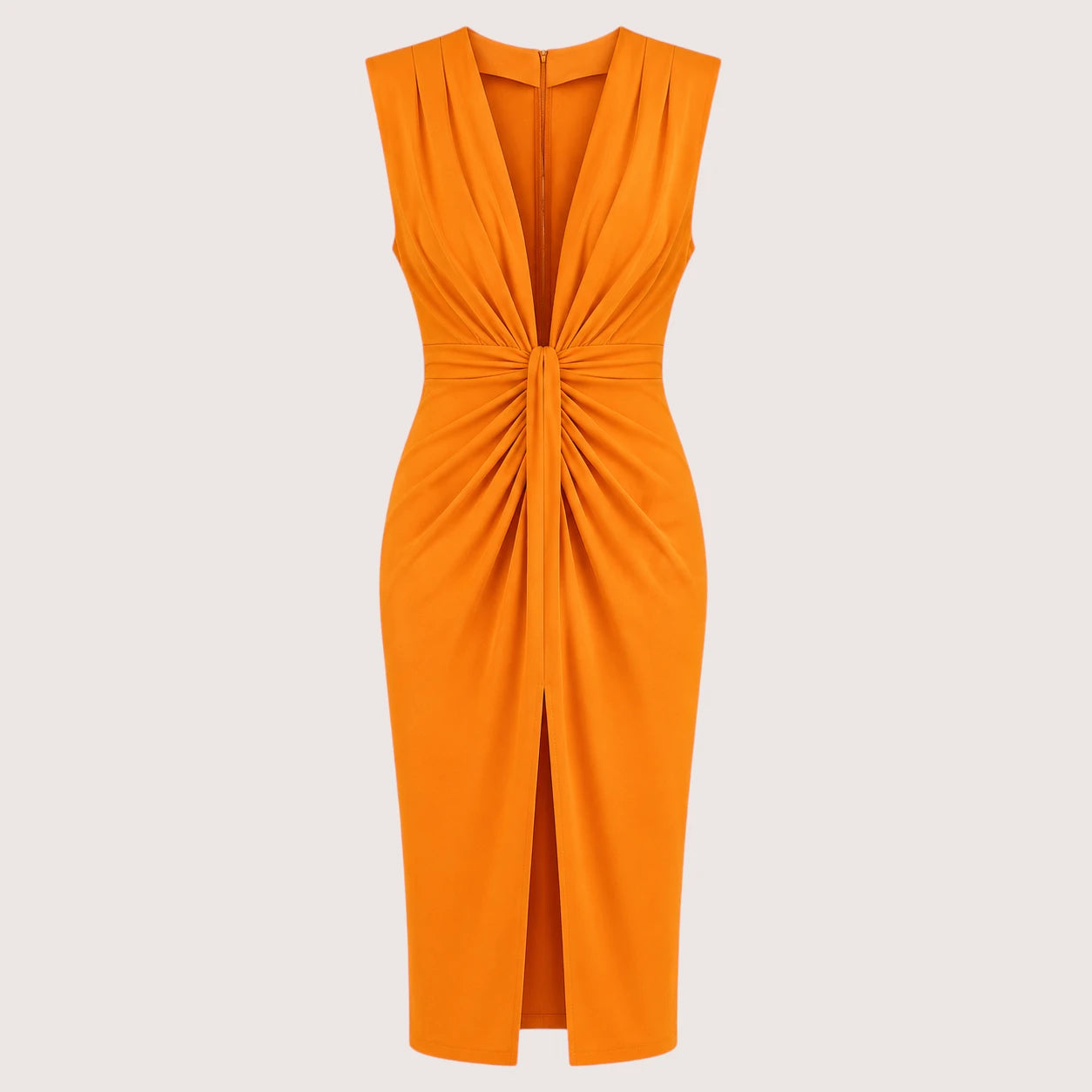 Gabriella | Women’s Sleeveless Midi Cocktail Dress with Front Slit