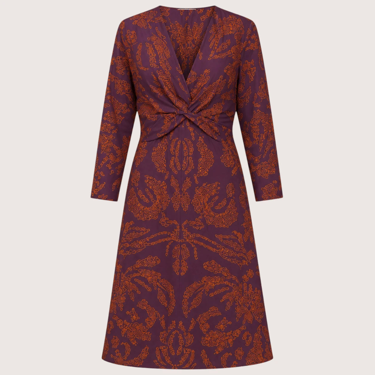 Morgan | Women’s V-Neck Midi Dress with Printed Pattern