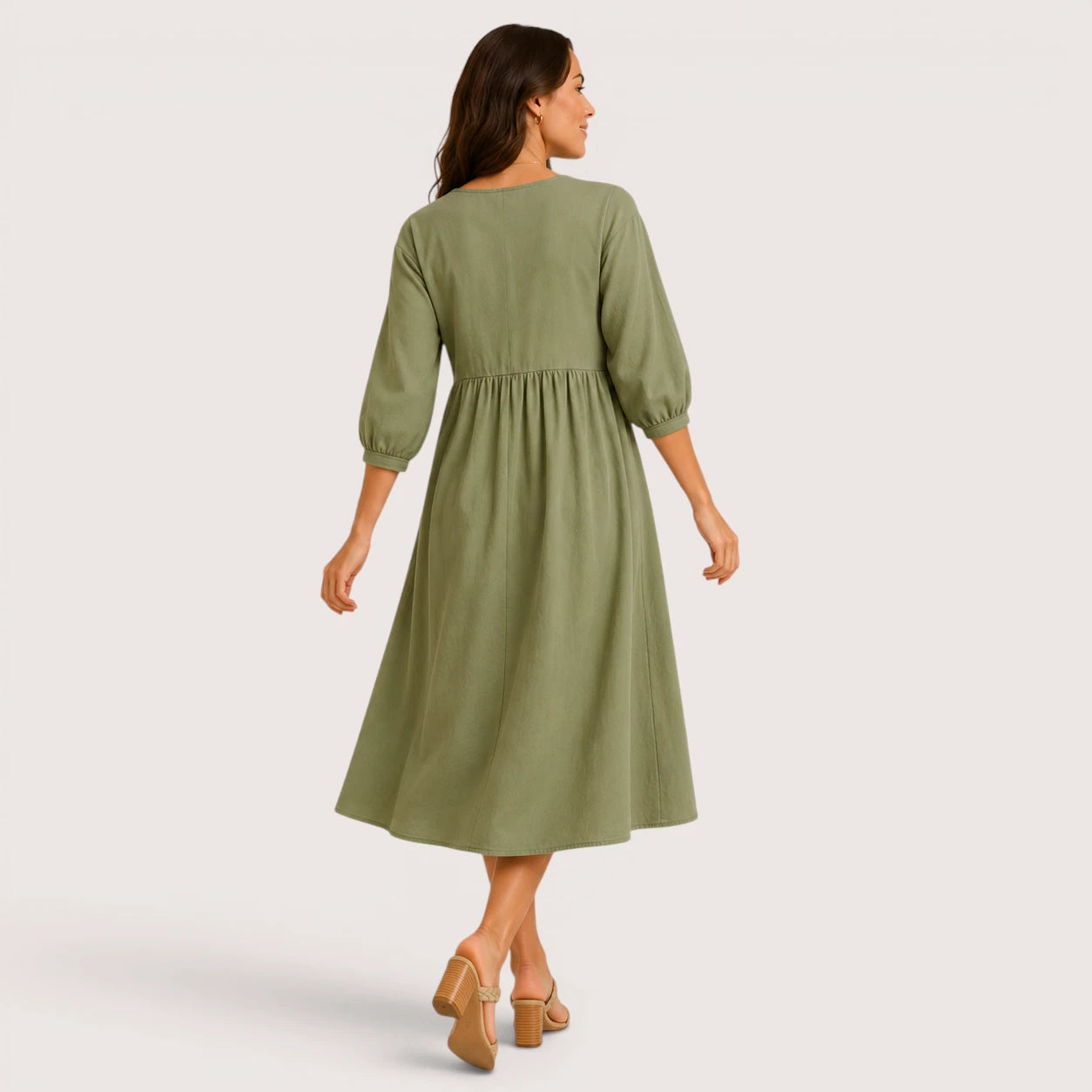 Danielle | Women’s Midi Dress with 3/4 Sleeves and Side Pockets