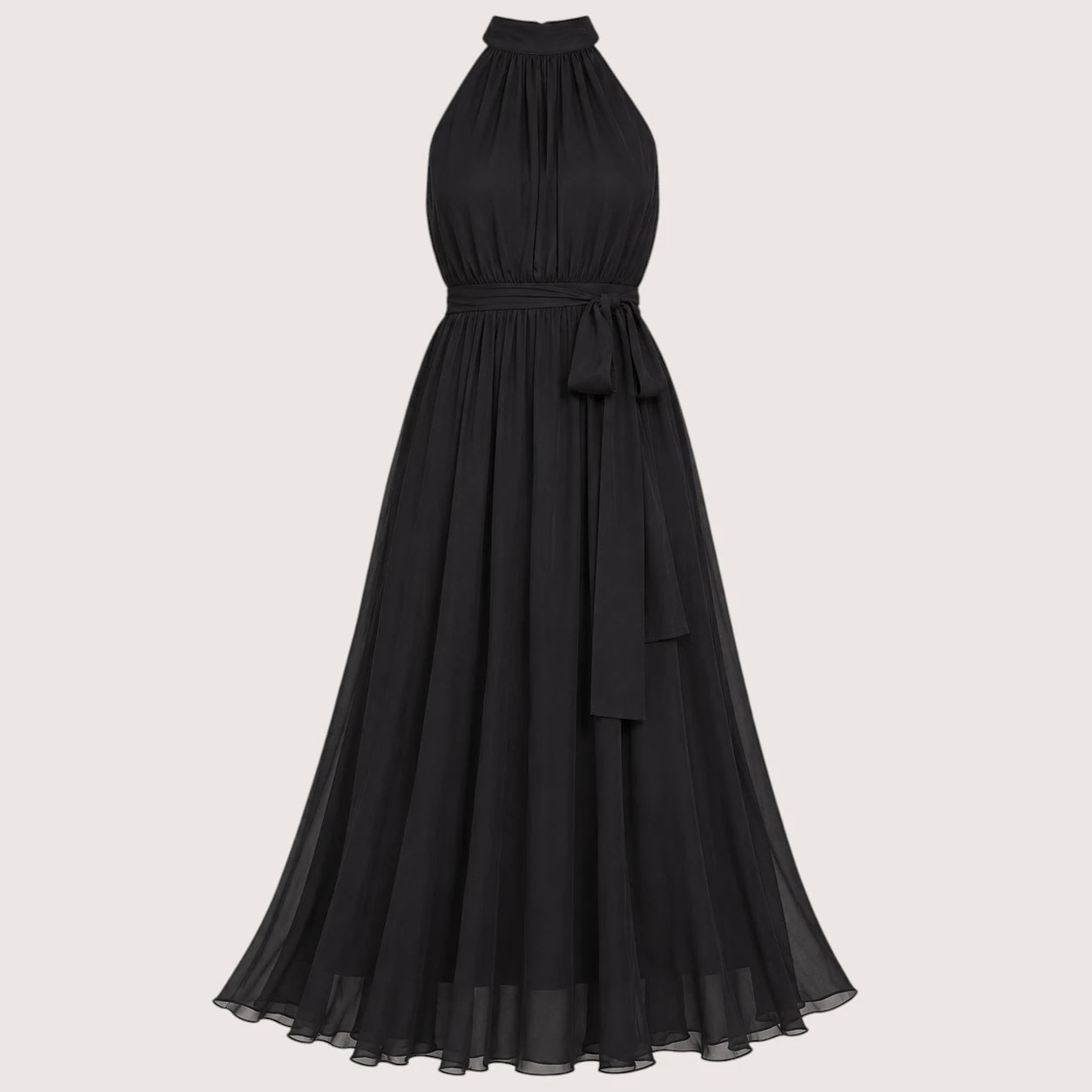 Jasmine | Women’s Halter Neck Midi Dress with Flared Hem