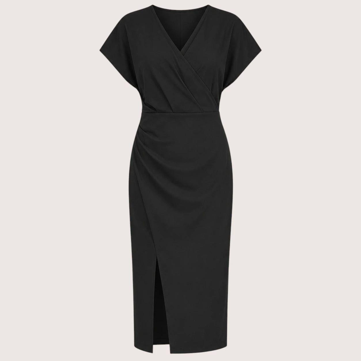 Scarlett | Women’s Wrap Front Midi Dress with Short Sleeves