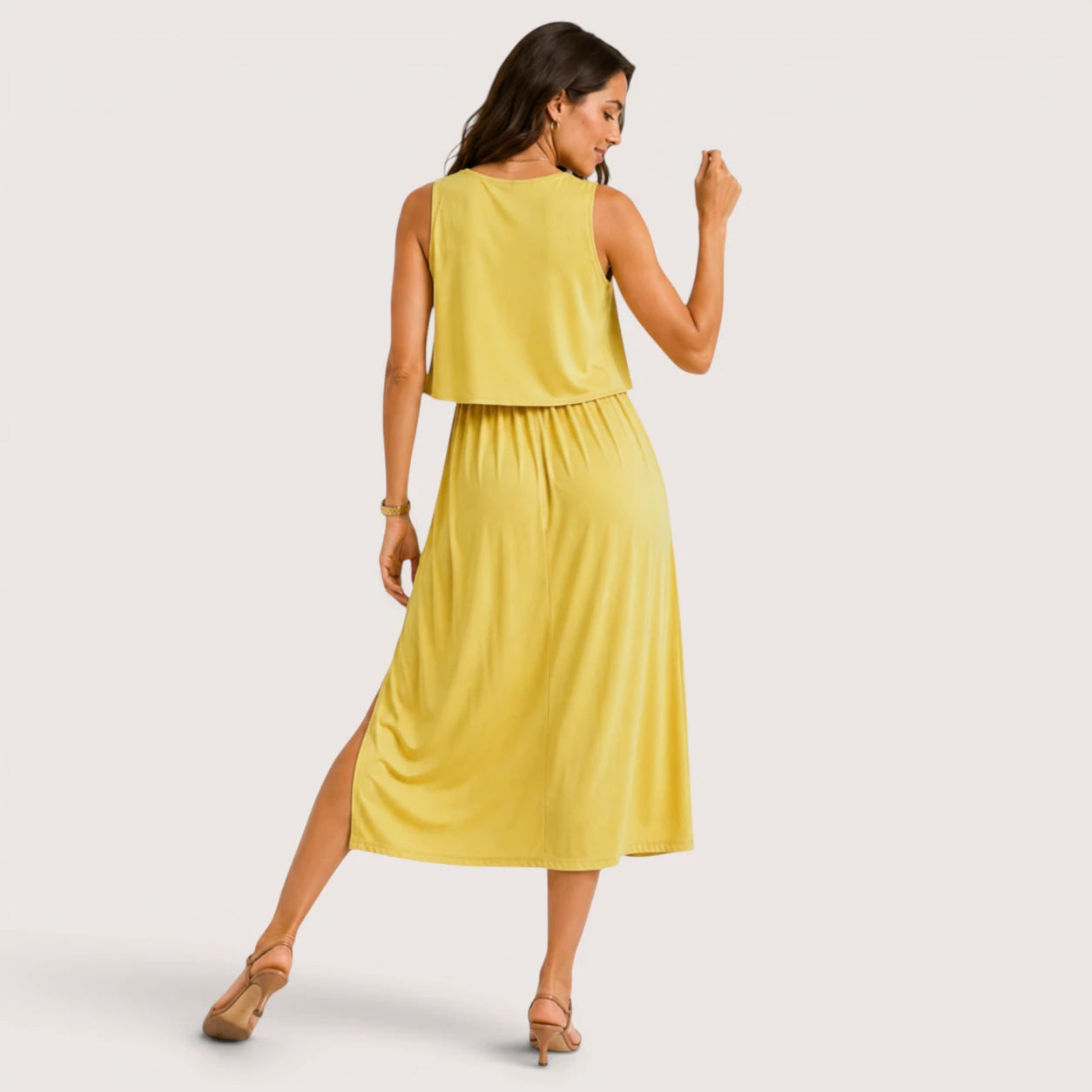 Aurora | Women’s Sleeveless Maxi Dress with Round Neck
