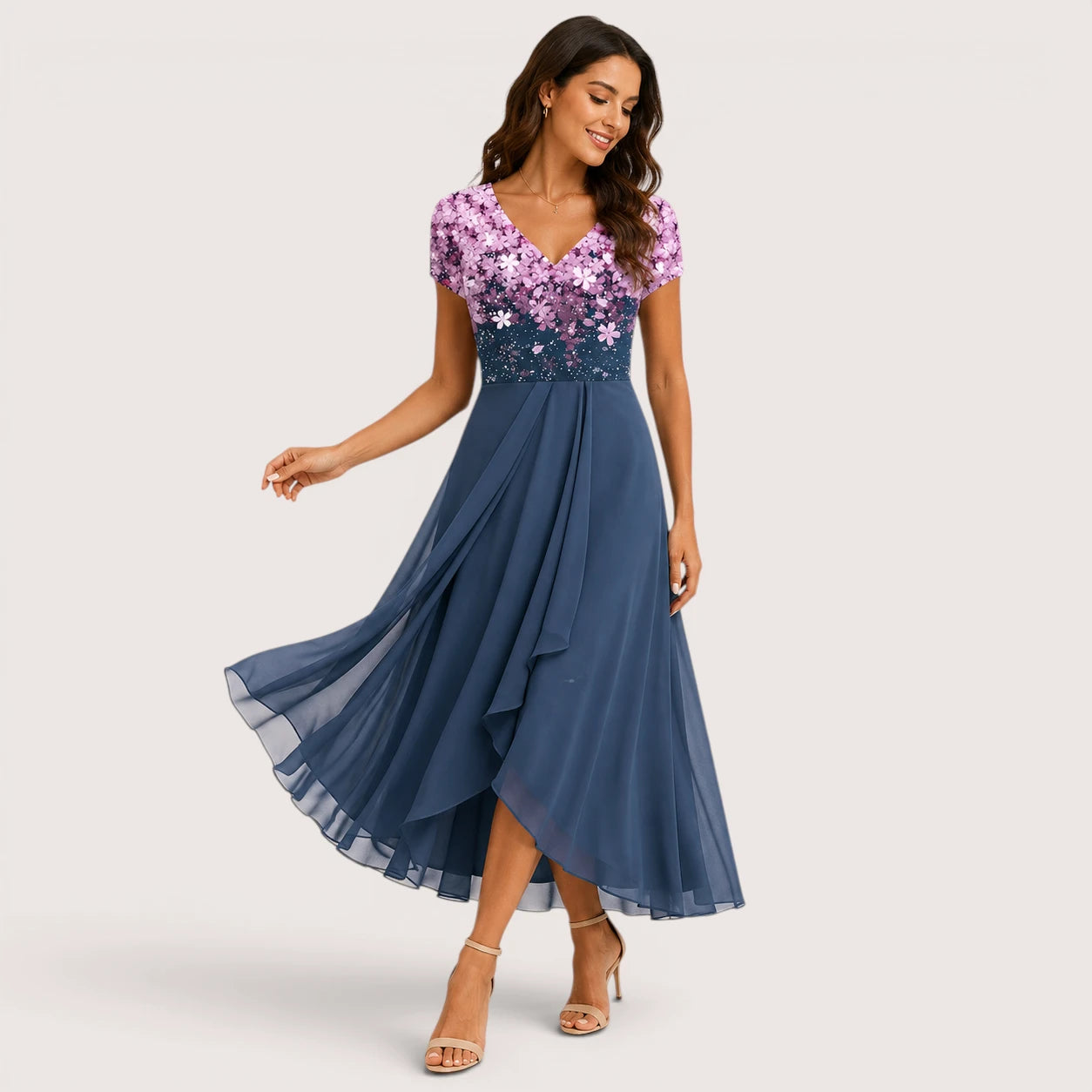 Lillian | Women’s Floral Print Maxi Evening Dress