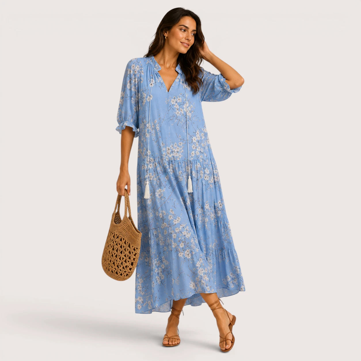 Savannah | Women’s Bohemian Maxi Dress with V-Neck