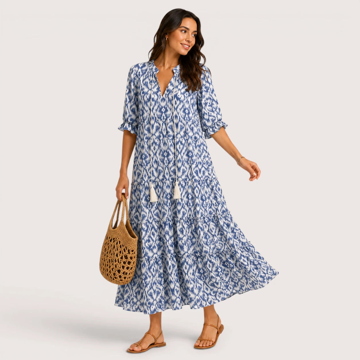 Savannah | Women’s Bohemian Maxi Dress with V-Neck