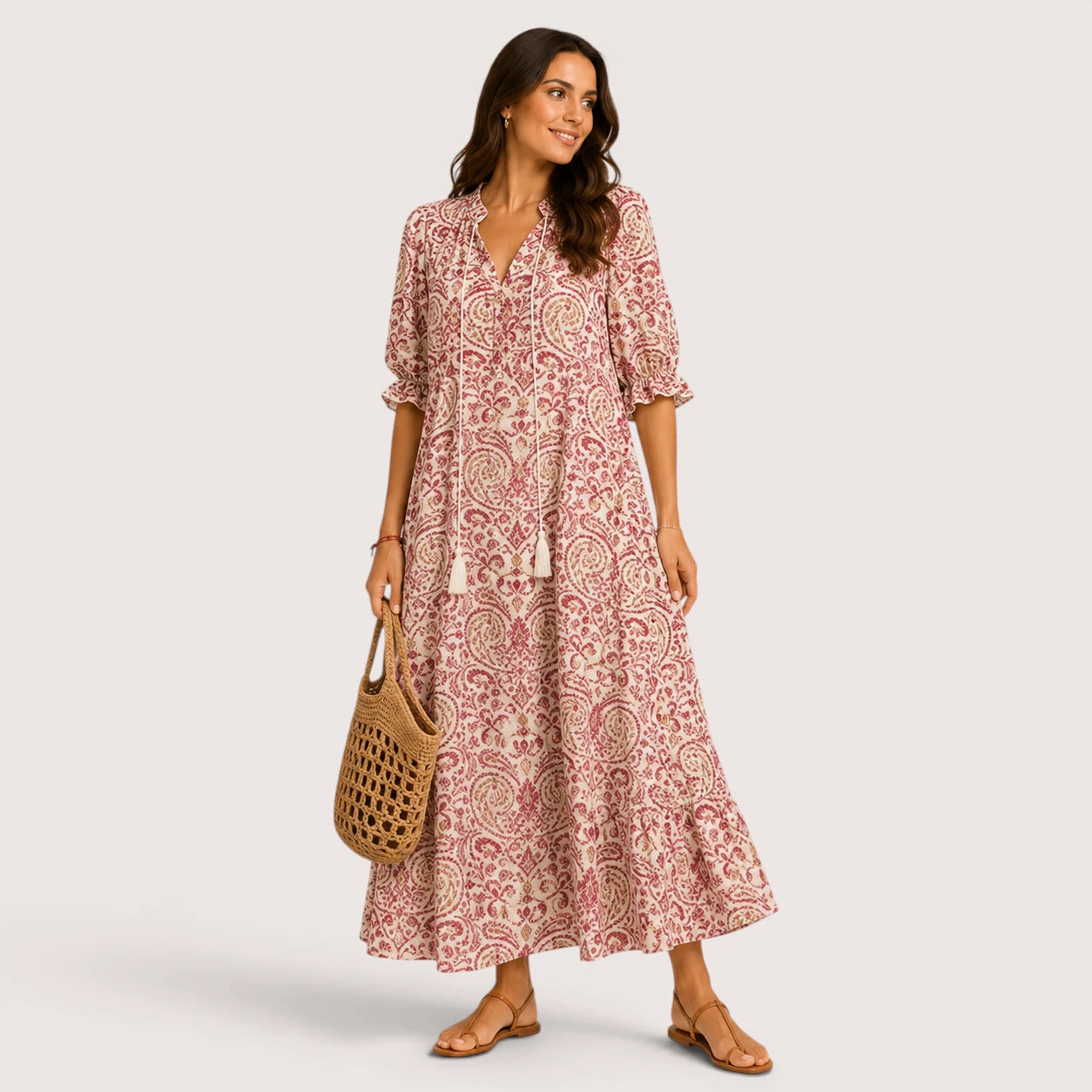 Savannah | Women’s Bohemian Maxi Dress with V-Neck