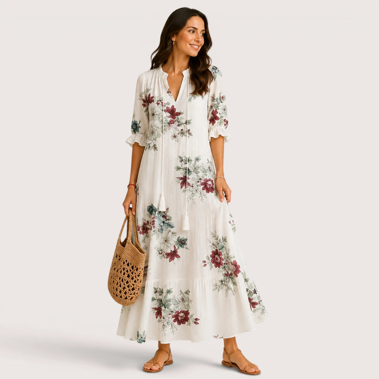 Savannah | Women’s Bohemian Maxi Dress with V-Neck