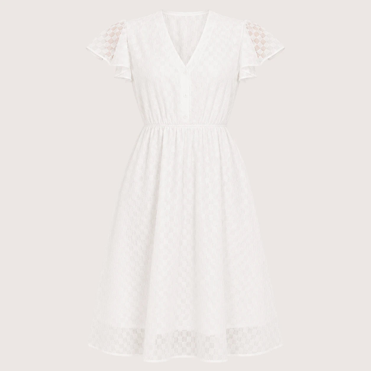 Eleanor | Women’s Midi Dress with Short Ruffle Sleeves
