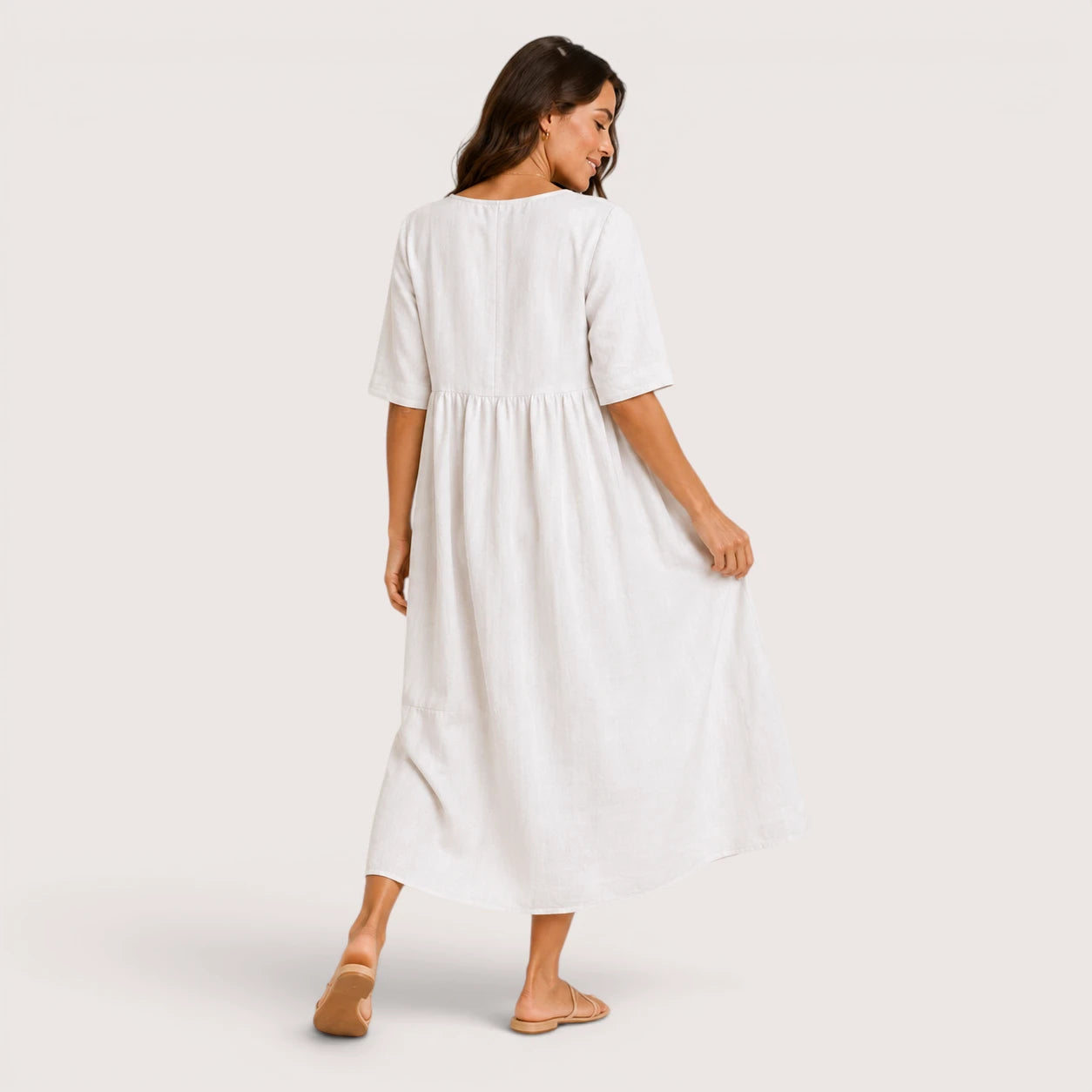 Claudia | Women’s Midi Dress with Half Sleeves
