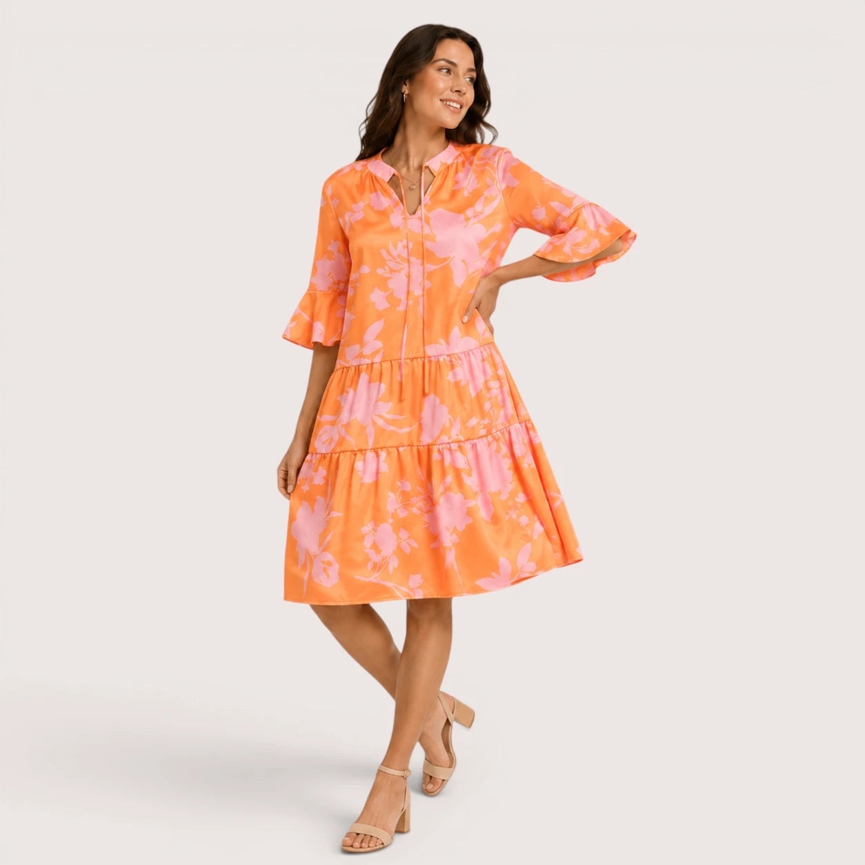 Holly | Women’s Low-Waist Mini Dress with Short Sleeves