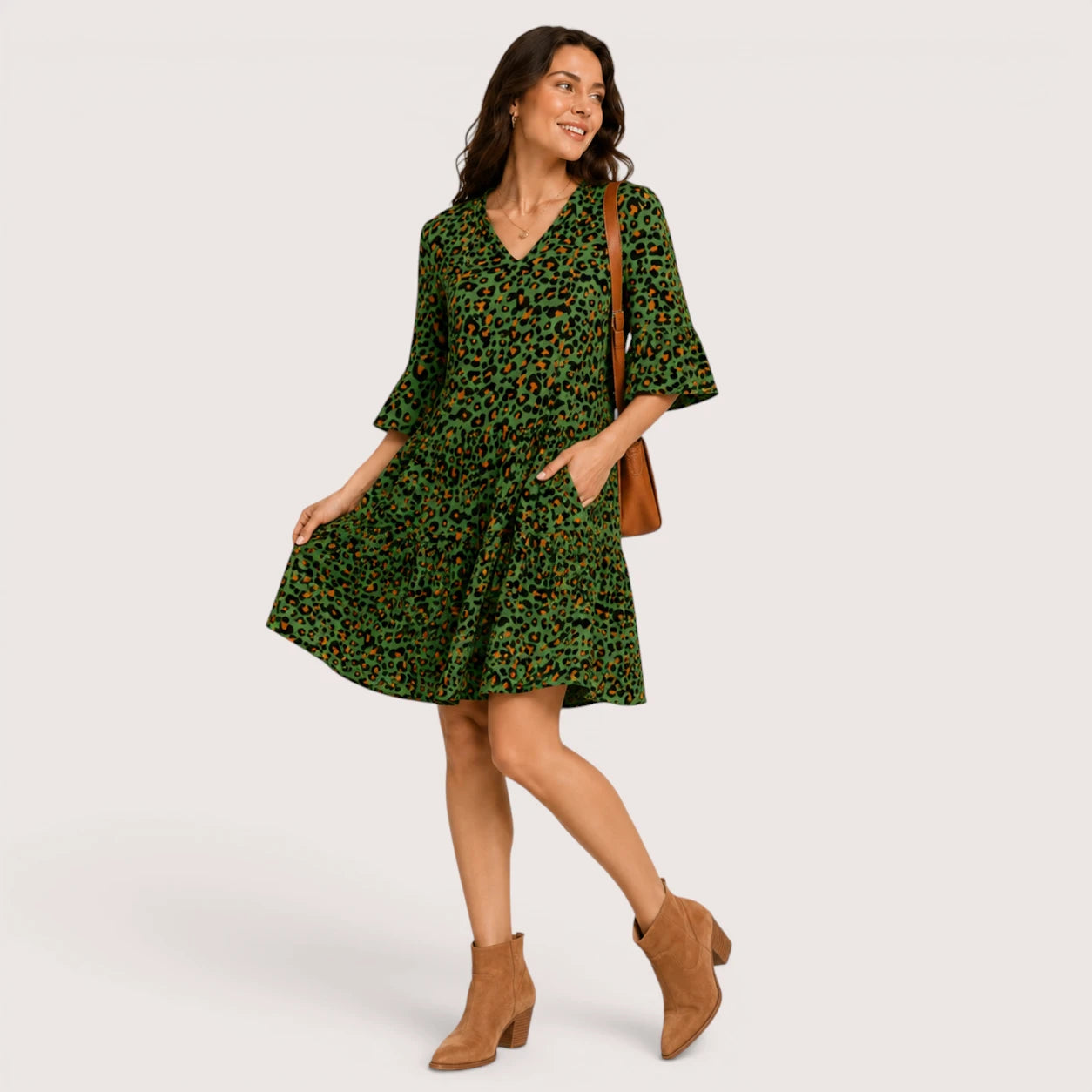 Holly | Women’s Low-Waist Mini Dress with Short Sleeves