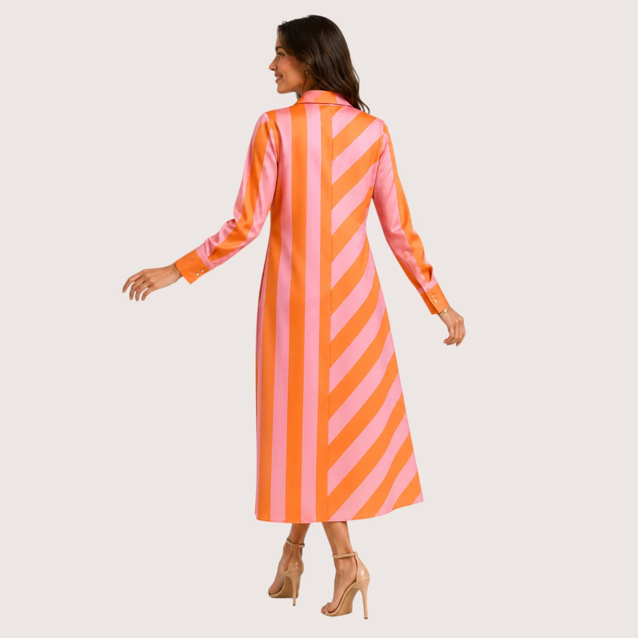 Charlotte | Women’s Midi Wrap Dress with Three-Quarter Sleeves