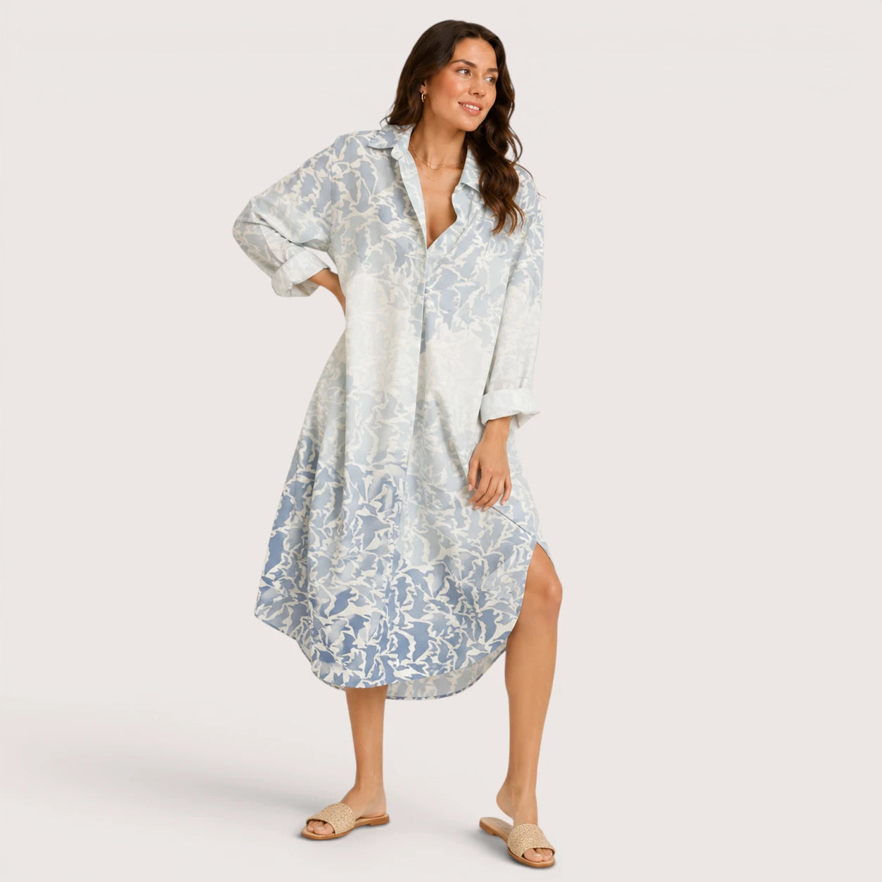 Harriet | Women’s Oversized Shirt Dress with Button Front