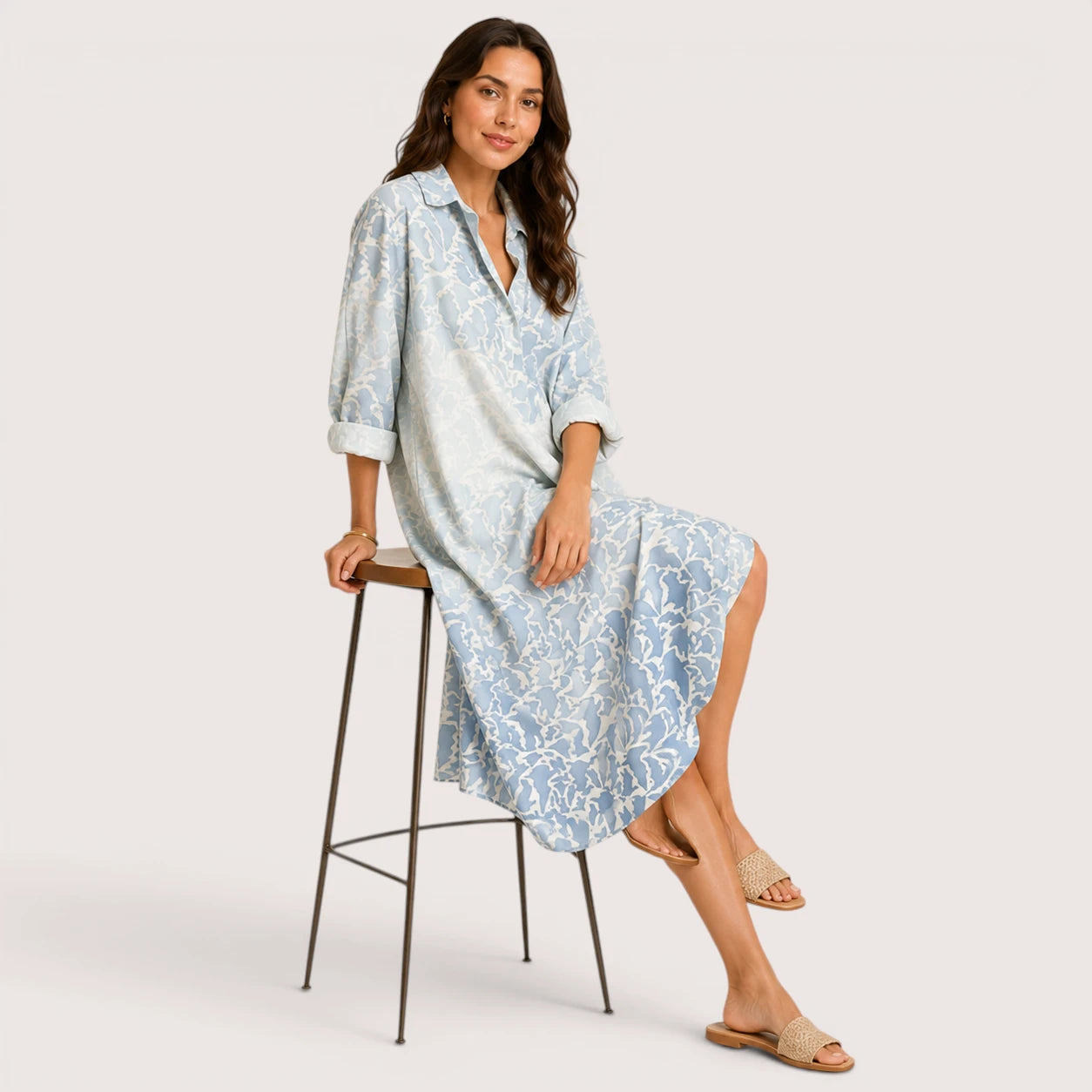 Harriet | Women’s Oversized Shirt Dress with Button Front