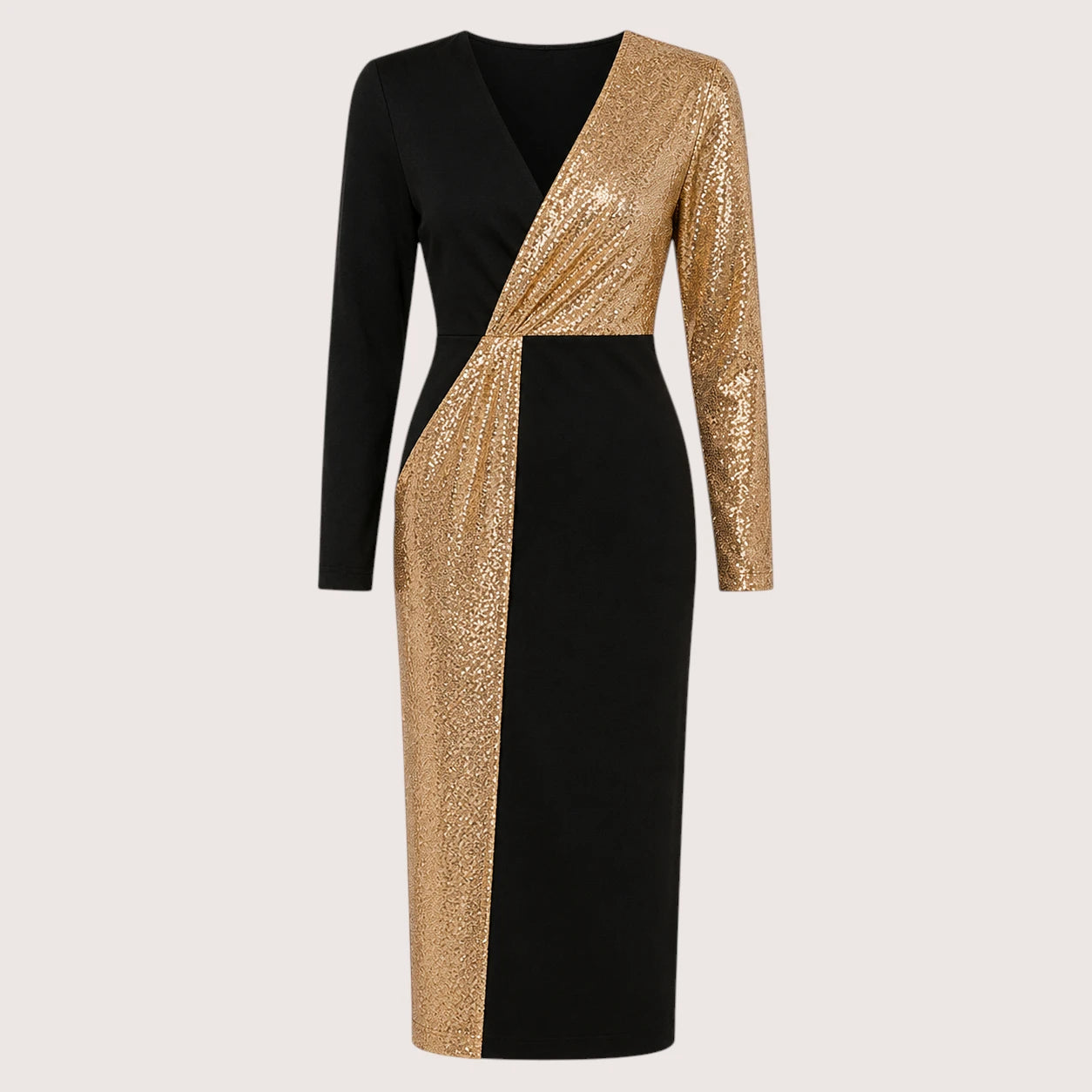 Celeste | Women’s Evening Dress with Sequin Panel and Side Slit