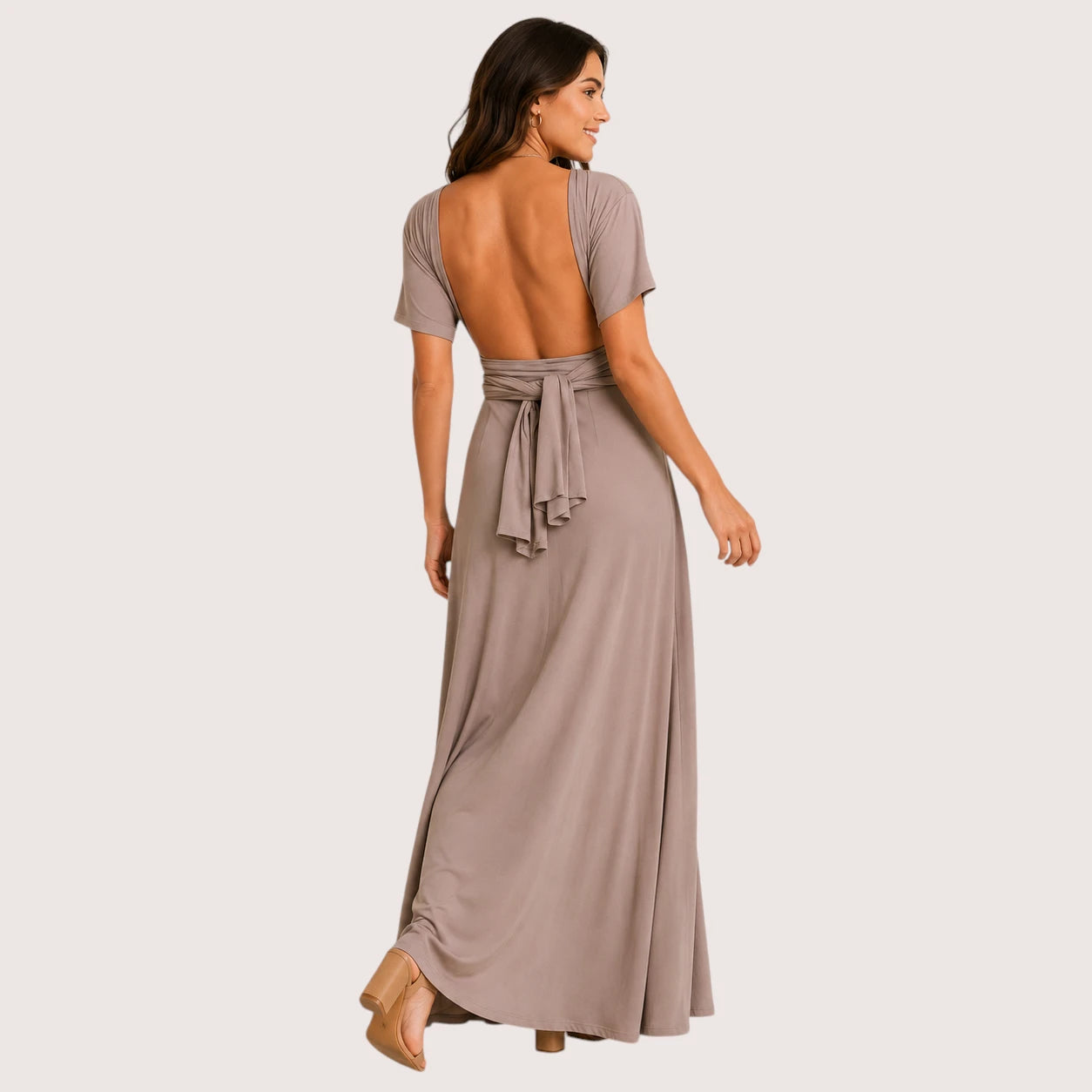 Camila | Women’s Convertible Wrap Maxi Dress with Open Back