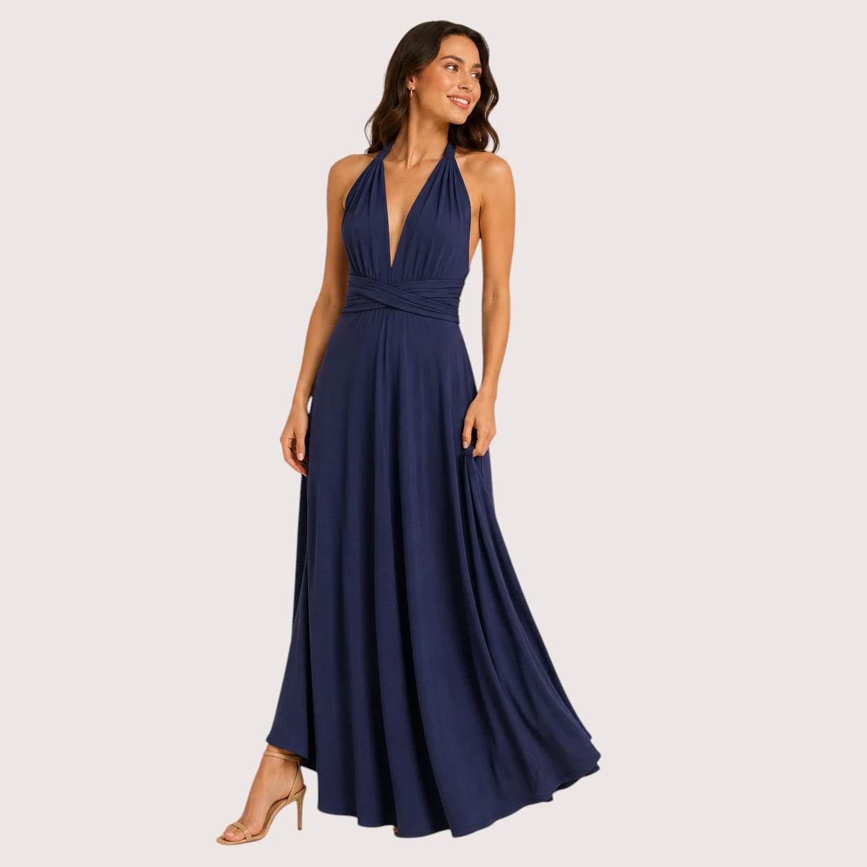 Camila | Women’s Convertible Wrap Maxi Dress with Open Back