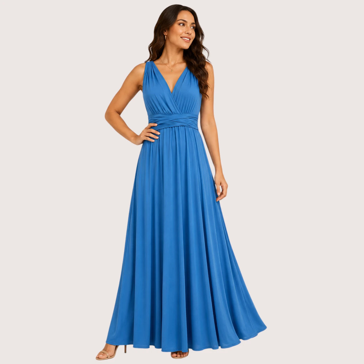 Camila | Women’s Convertible Wrap Maxi Dress with Open Back