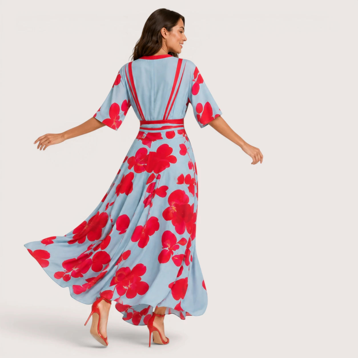 Riley | Women’s V-Neck Maxi Dress with Floral Print