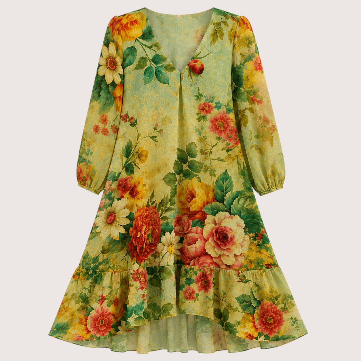 Hadley | Women’s Floral Print Midi Dress with V-Neck