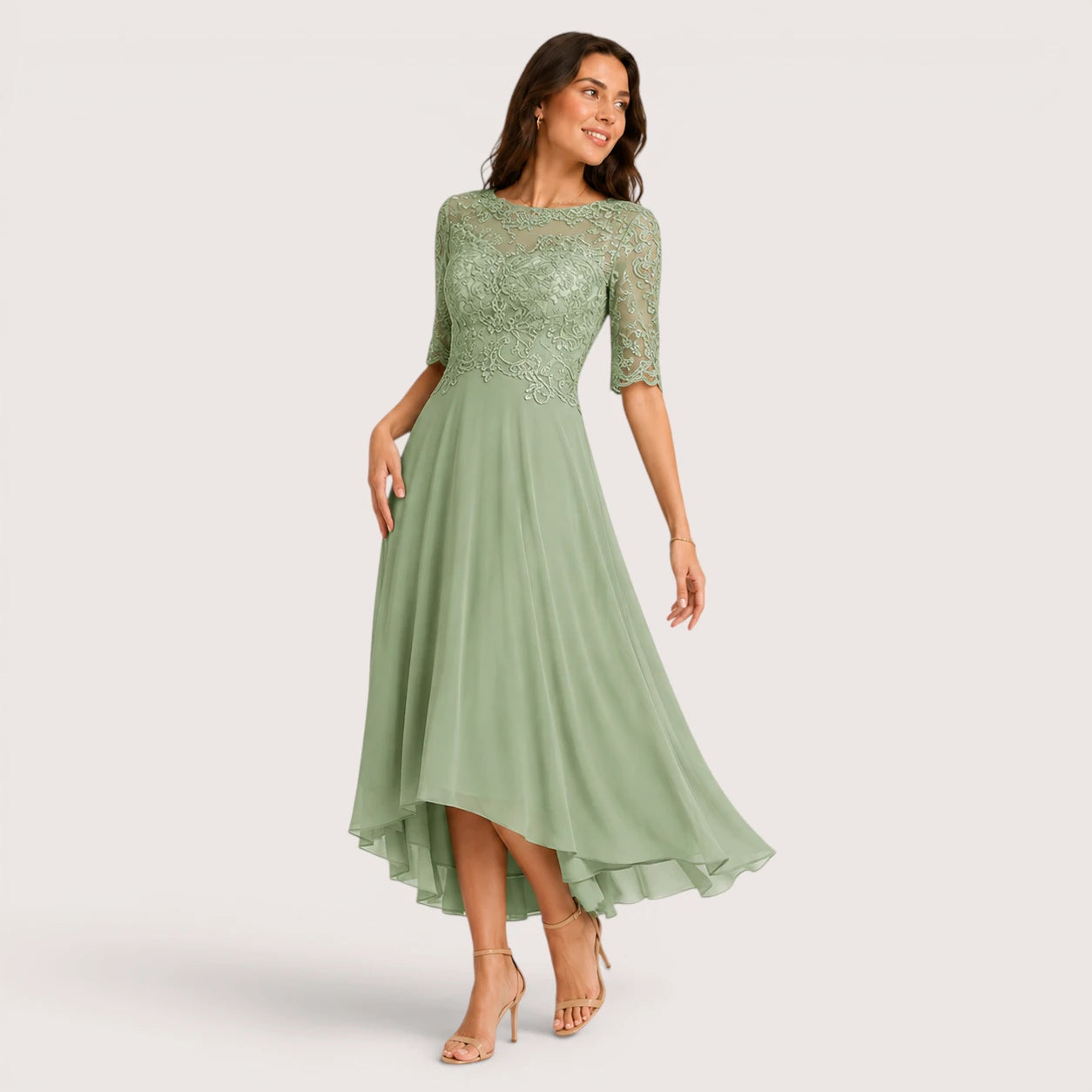 Vivienne | Women’s A-Line Evening Dress with Lace Bodice