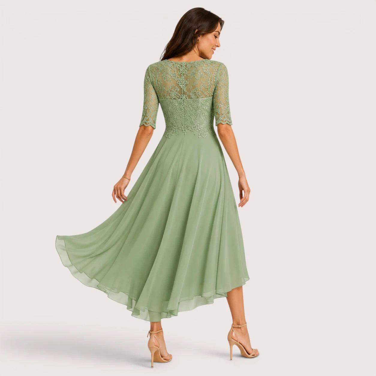 Vivienne | Women’s A-Line Evening Dress with Lace Bodice