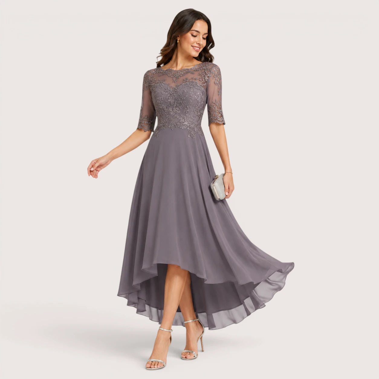 Vivienne | Women’s A-Line Evening Dress with Lace Bodice
