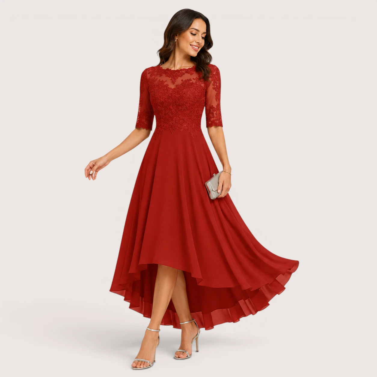 Vivienne | Women’s A-Line Evening Dress with Lace Bodice