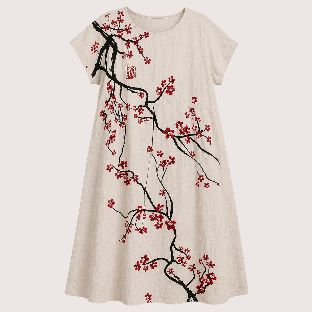 Eliza | Women’s Floral Midi Dress with Round Neck